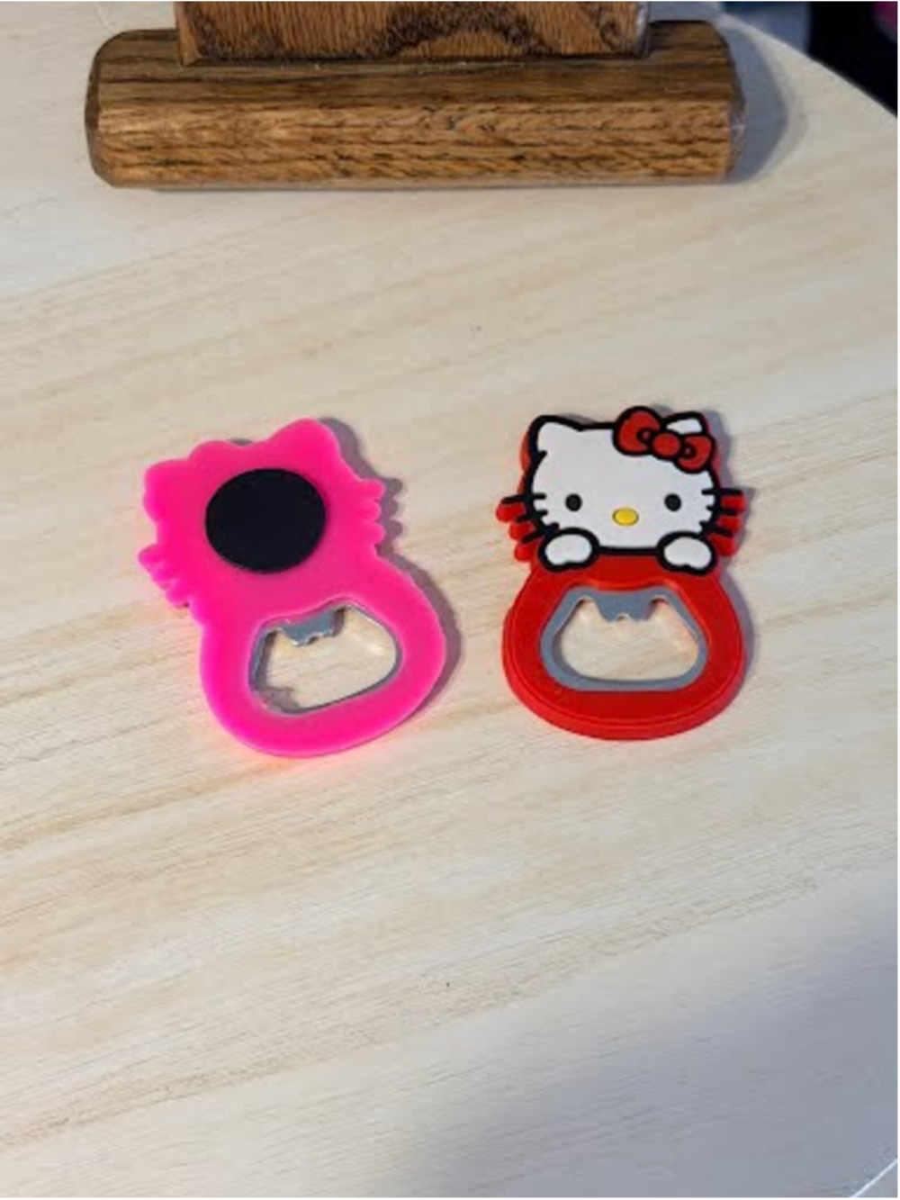 #HK-1148 Hello Kitty PVC Refrigerator Magnet and Bottle Opener - Red